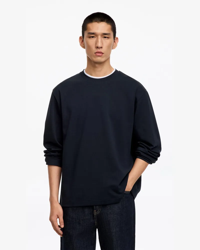 Arket Interlock-Langarmshirt -Blau Blau
