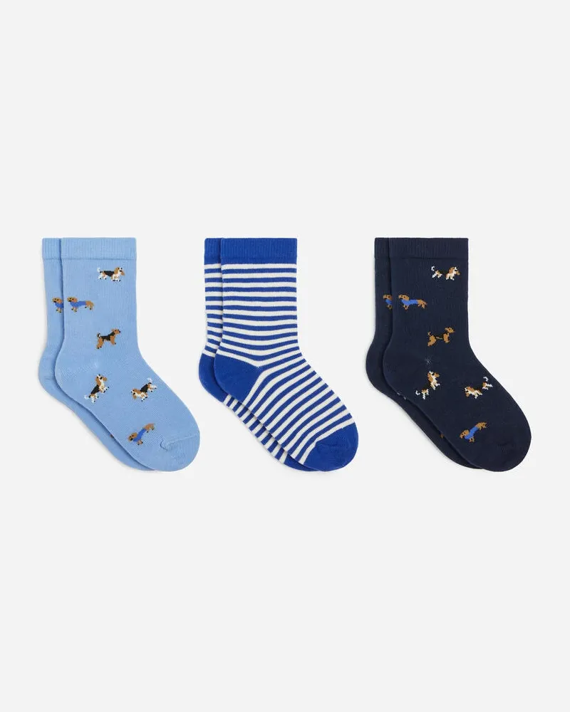 Arket Baumwollsocken 3er-Pack -Blau Blau