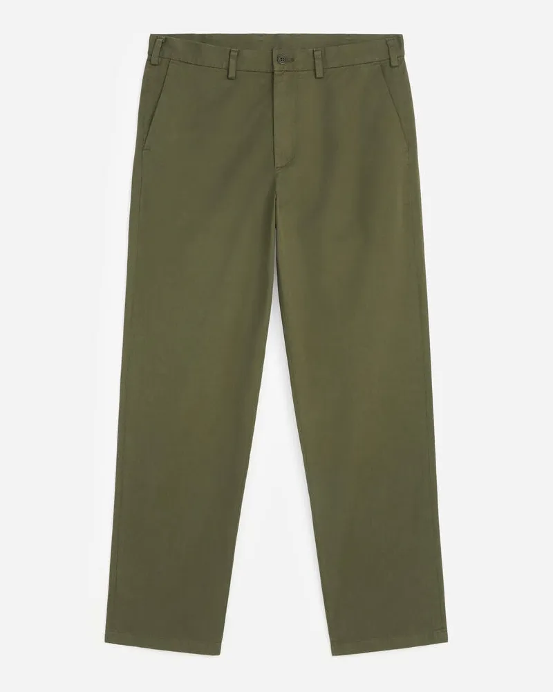 Arket Gerade Geschnittene Chino Aus Baumwolle -Grün Grün