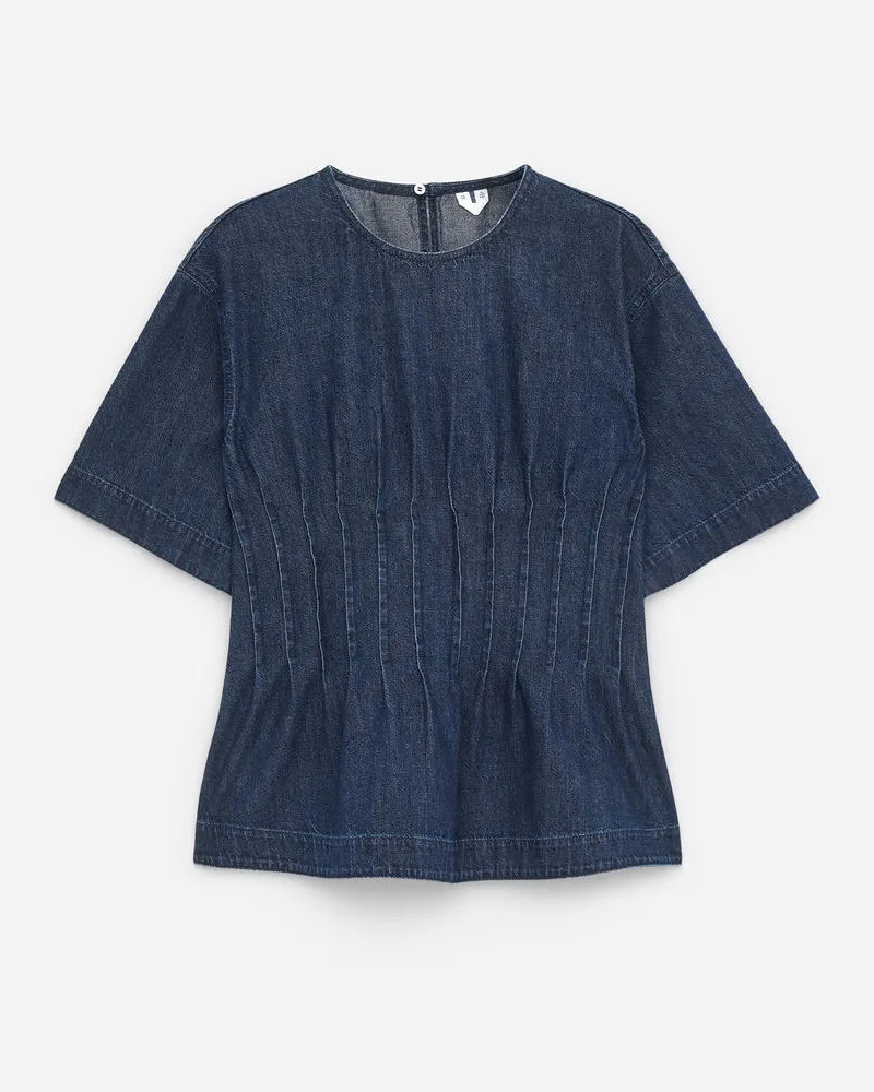 Arket Denimoberteil Mit Falten -Blau Blau