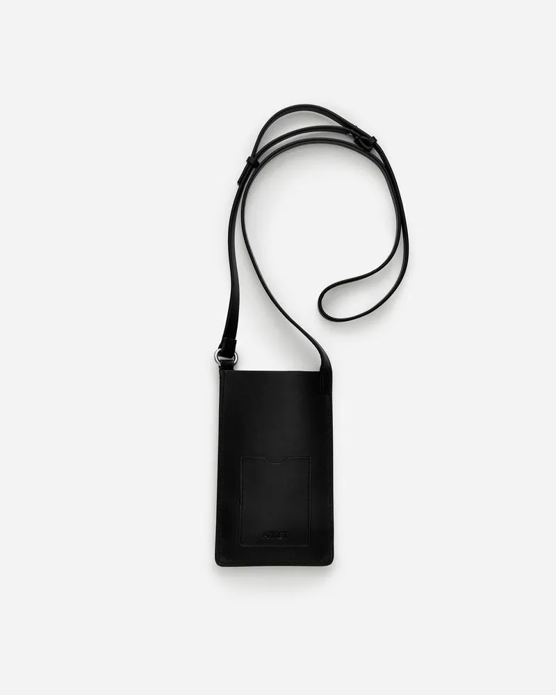 Arket Handytasche Aus Leder - Schwarz Schwarz