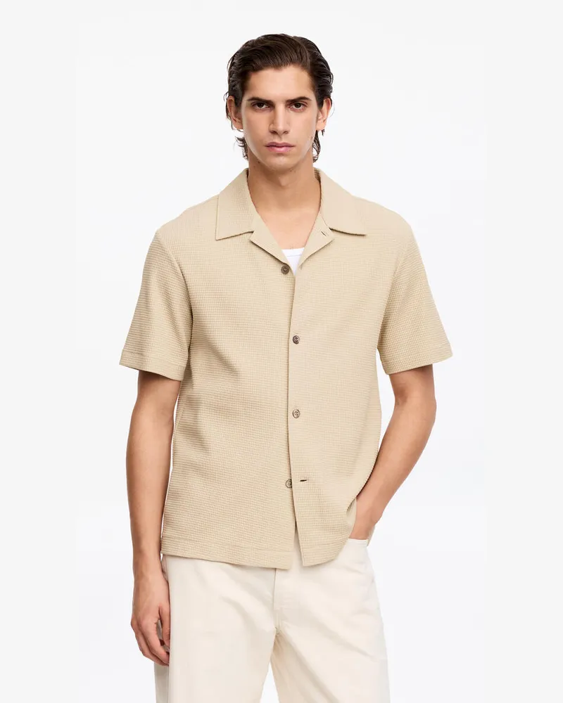 Arket Jerseyhemd Mit Waffelmuster -Beige Beige
