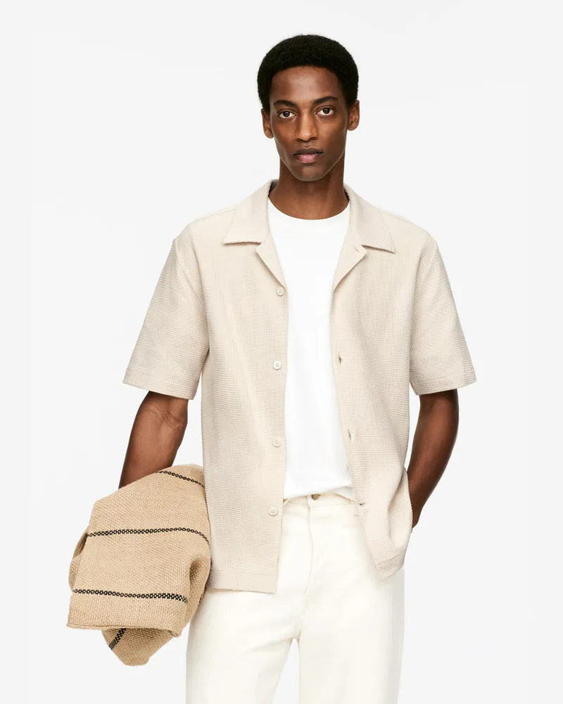 Arket Jerseyhemd Mit Waffelmuster -Beige Beige