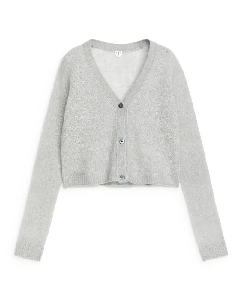Arket Strickjacke Aus Woll-Mohair-Mischung - Grau Grau