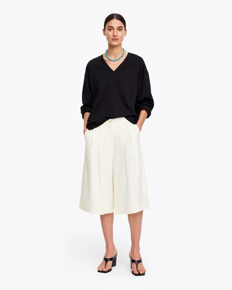 Arket Elegante Leinenshorts -Weiß Weiß