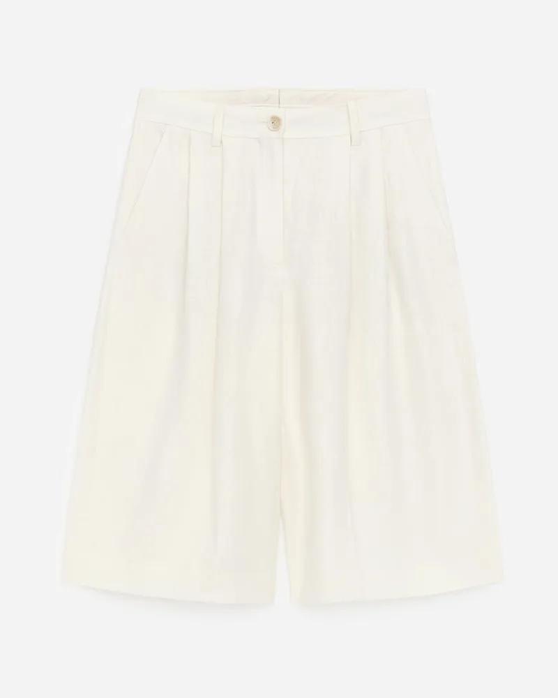Arket Elegante Leinenshorts -Weiß Weiß