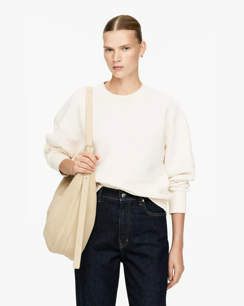 Arket Lockeres Sweatshirt Aus Frottee -Weiß Weiß