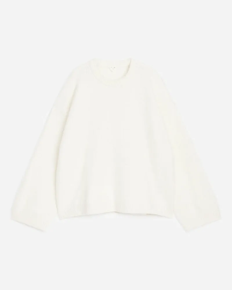 Arket Pullover Aus Alpakawolle Und Wolle -Weiß Weiß