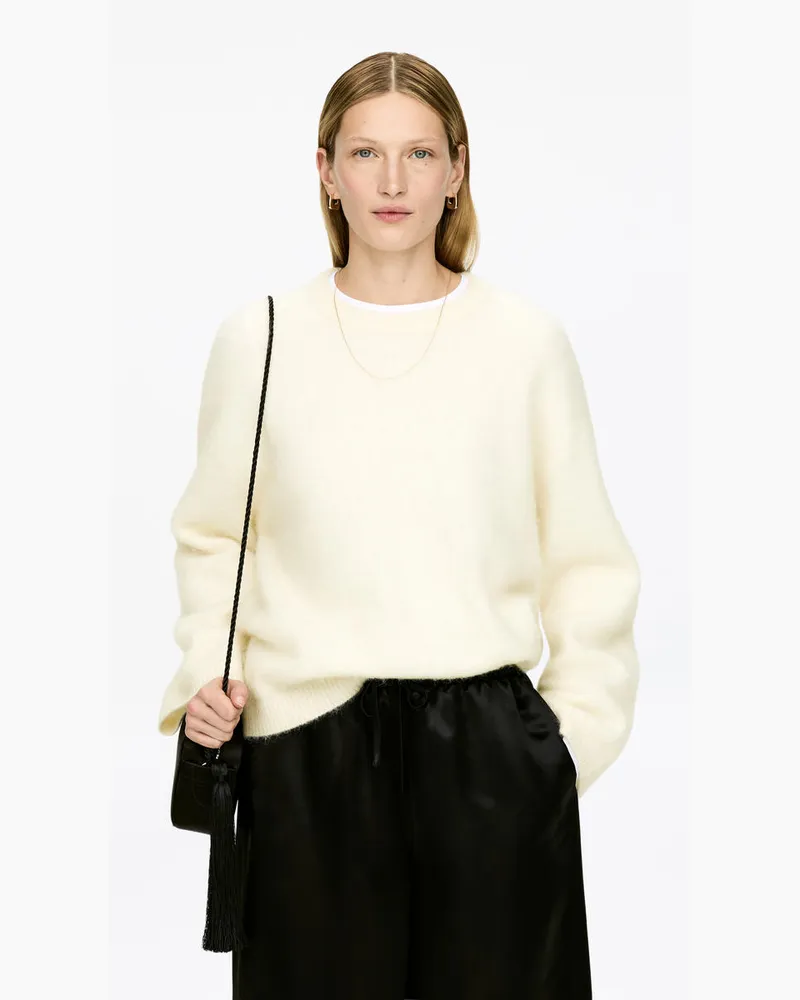 Arket Pullover Aus Alpakawolle Und Wolle -Weiß Weiß