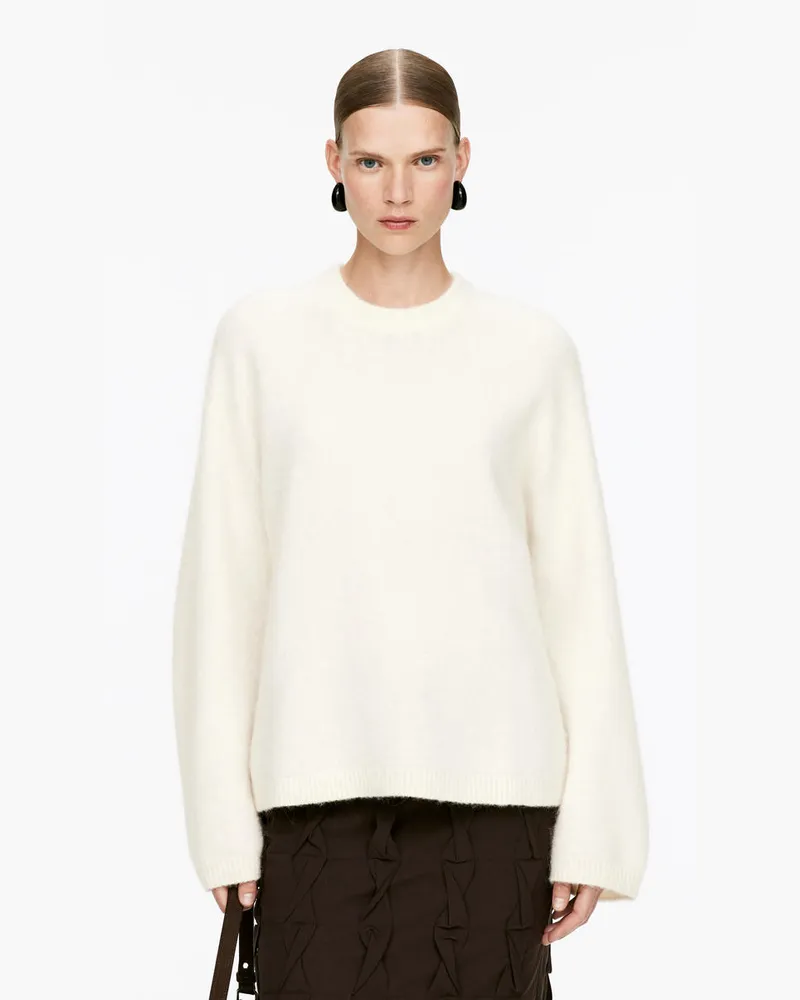 Arket Pullover Aus Alpakawolle Und Wolle -Weiß Weiß