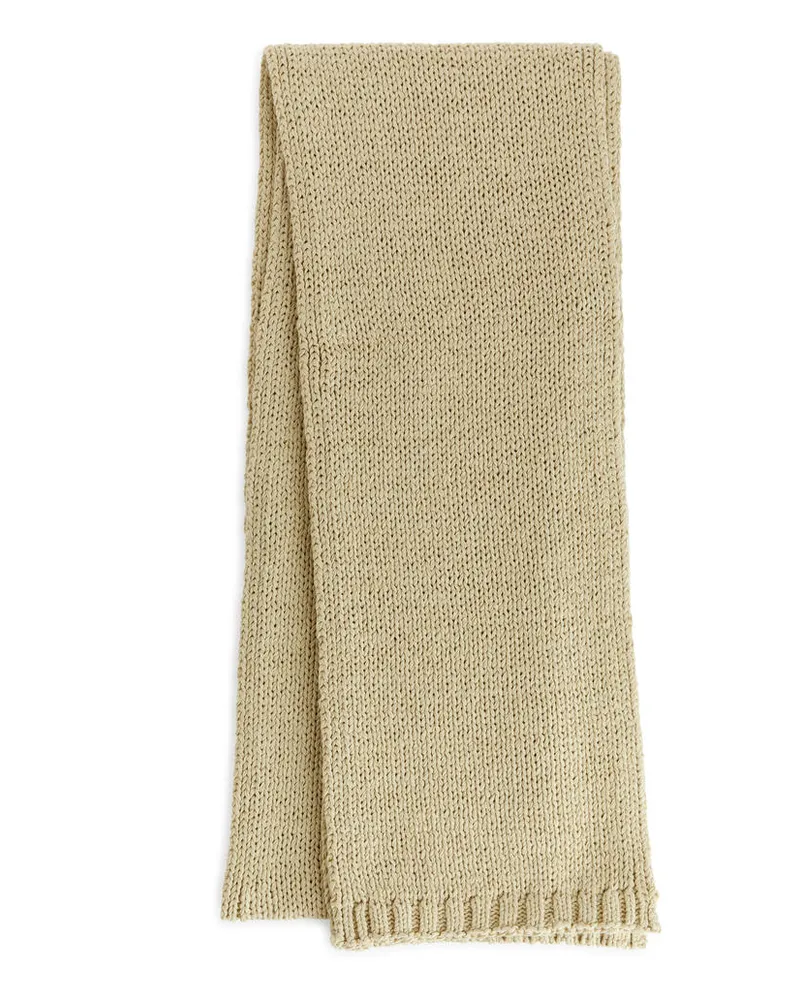 Arket Schal Aus Baumwollmix - Gelb|Beige Beige