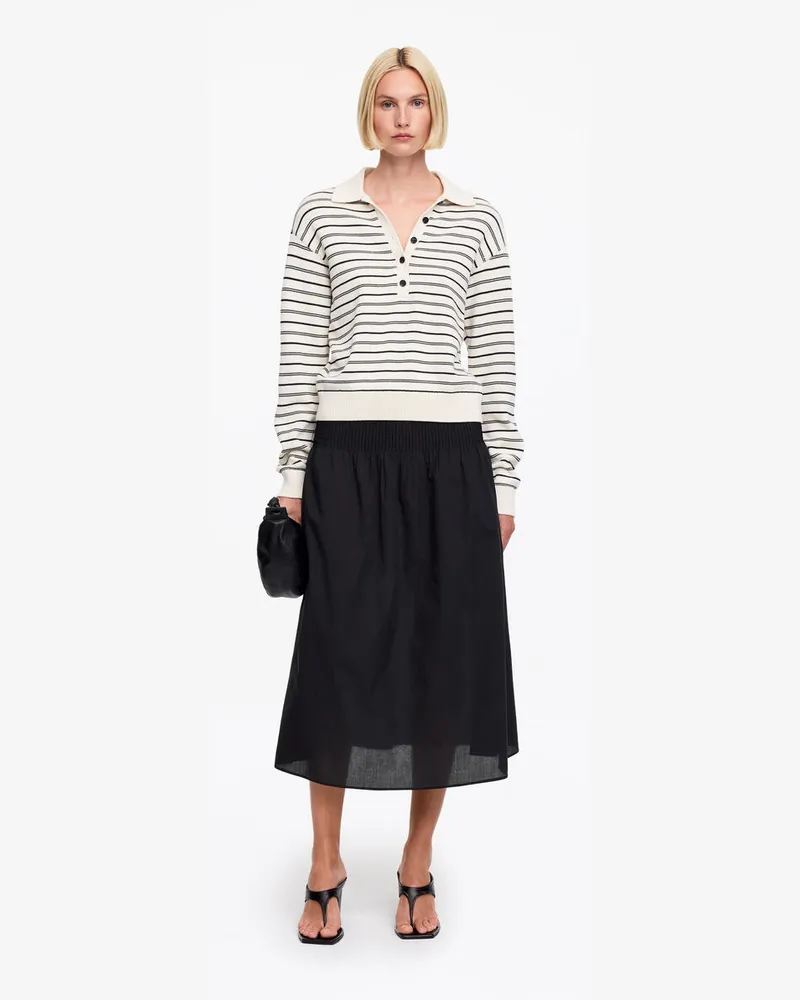 Arket Voile-Rock Mit Biesen -Schwarz Schwarz