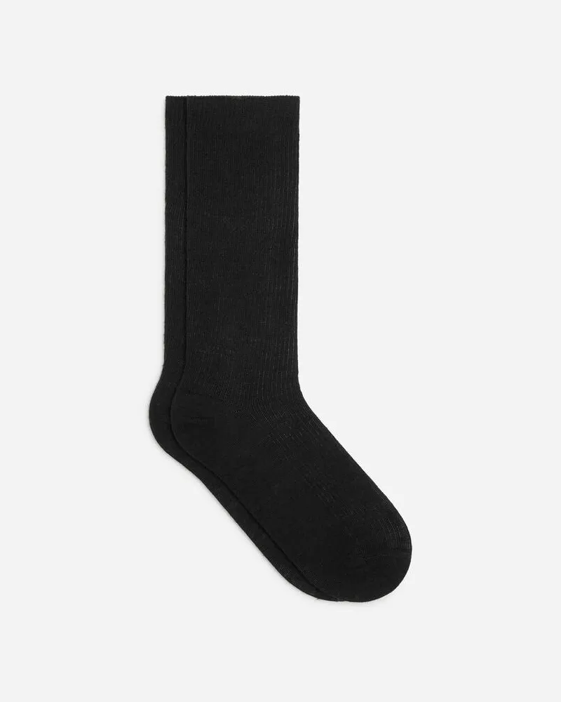 Arket Gerippte Socken Aus Wollmischung -Schwarz Schwarz