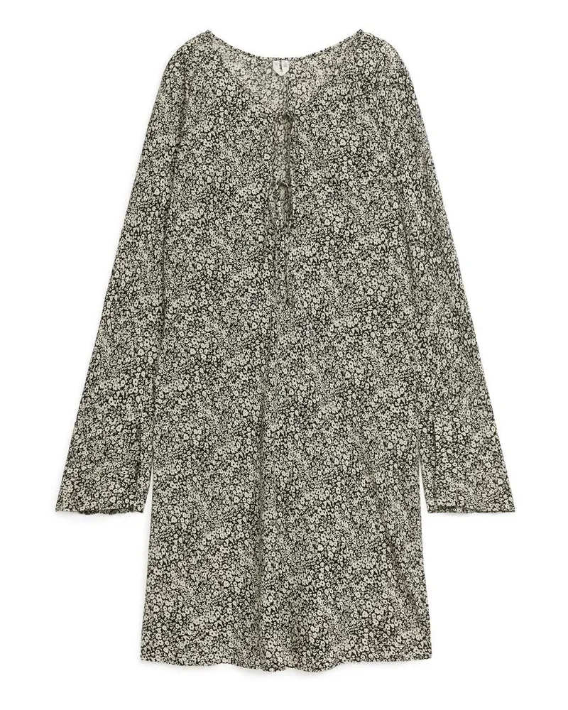 Arket Minikleid Mit Blumenmuster - Beige|Schwarz|Mehrfarbig Beige