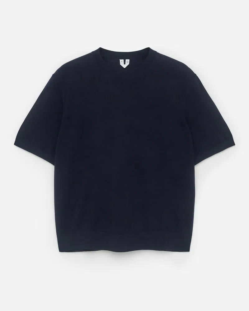 Arket Gestricktes T-Shirt Aus Merinowolle - Blau Dunkelblau