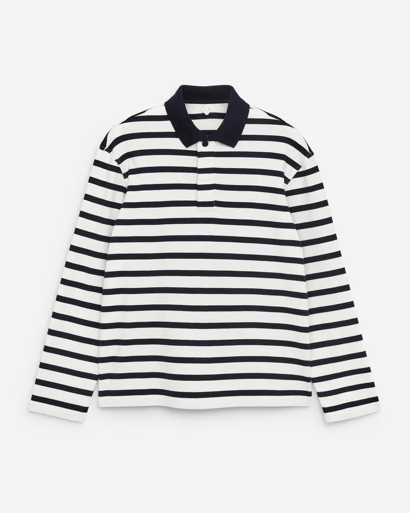 Arket Langärmliges Poloshirt -Blau Blau