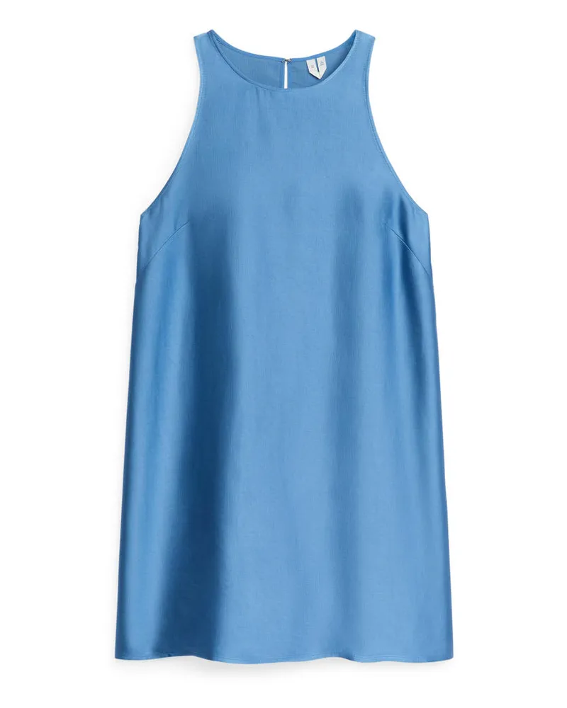 Arket Kastiges Minikleid - Blau Blau
