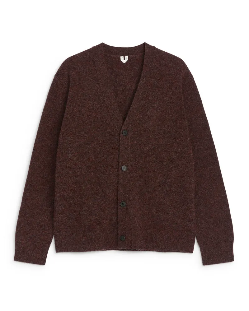 Arket Wollstrickjacke Mit V-Ausschnitt -Rot Rot