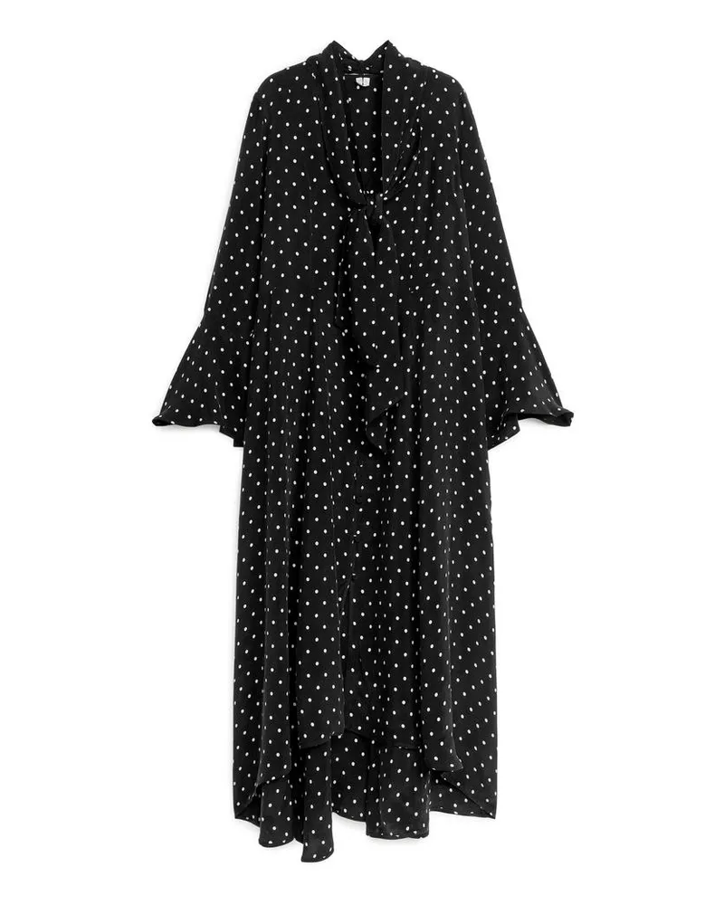 Arket Maxikleid Mit Tuchdetail - Schwarz|Mehrfarbig Schwarz