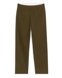 Arket Gerade Hose aus Baumwollmischung Khaki