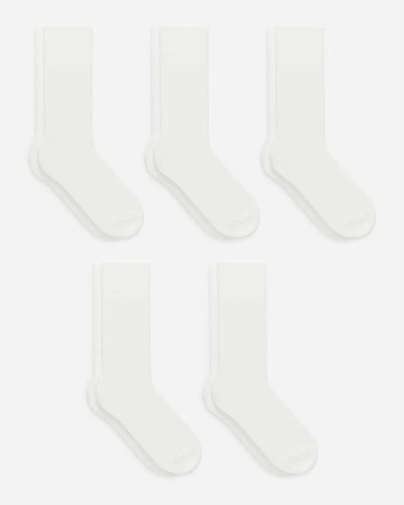 Arket Gerippte Socken Aus Supima-Baumwolle, 5Er-Pack - Weiß Weiß