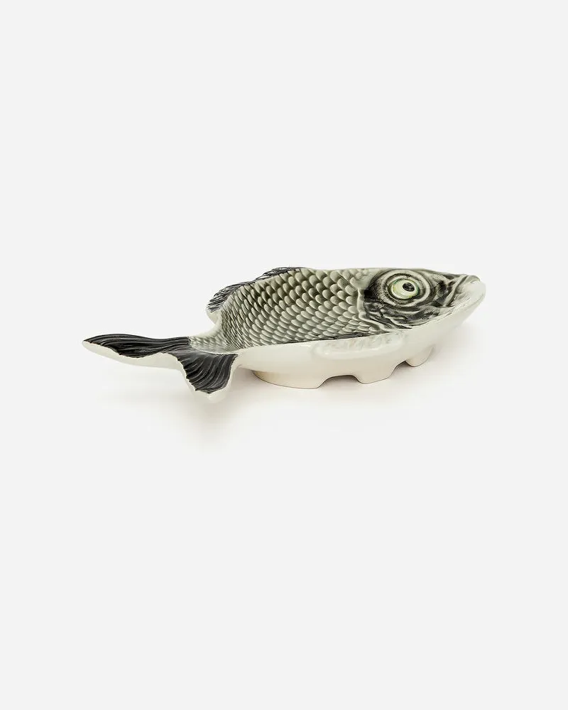 Arket Fischförmige Platte Von Bordallo Pinheiro, 27 Cm - Grau Grau