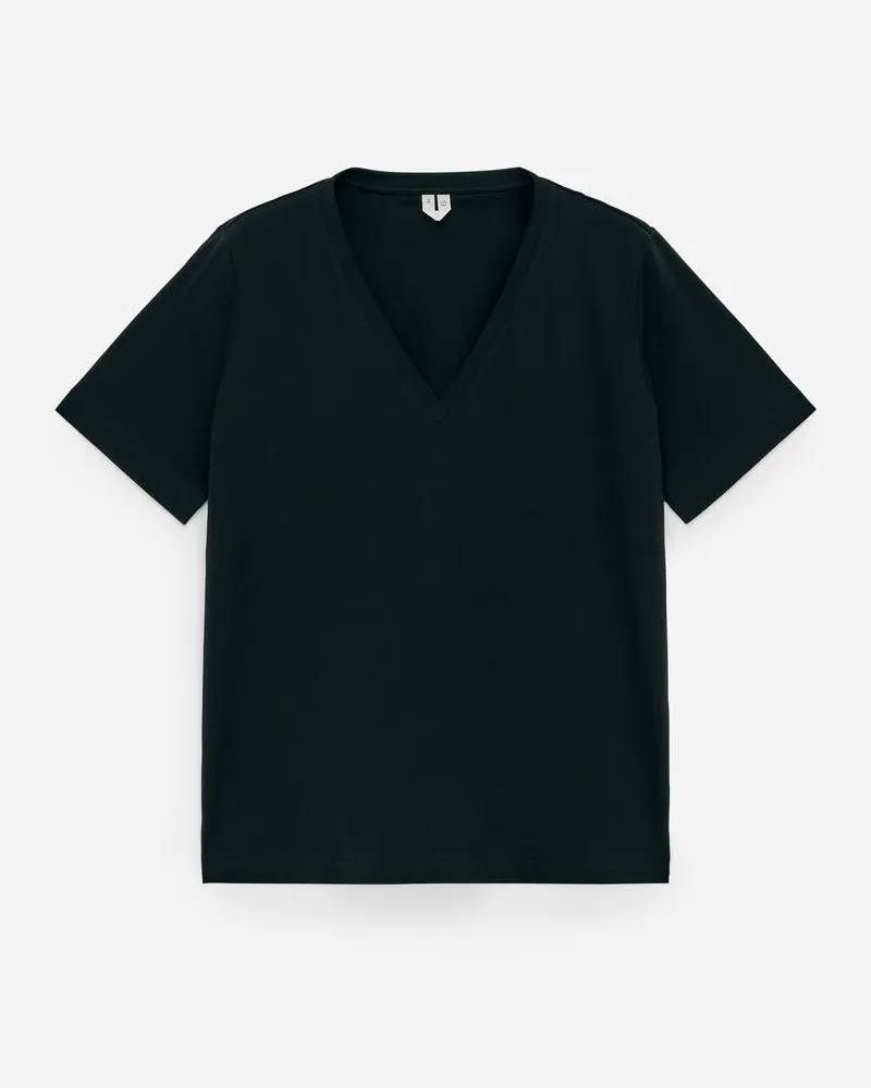 Arket T-Shirt Mit V-Ausschnitt - Blau Dunkelblau