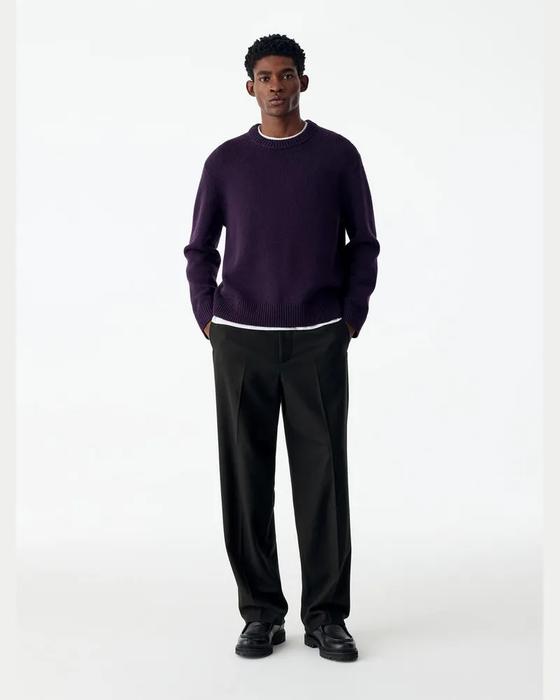 Arket Weite Flanellhose -Schwarz Schwarz