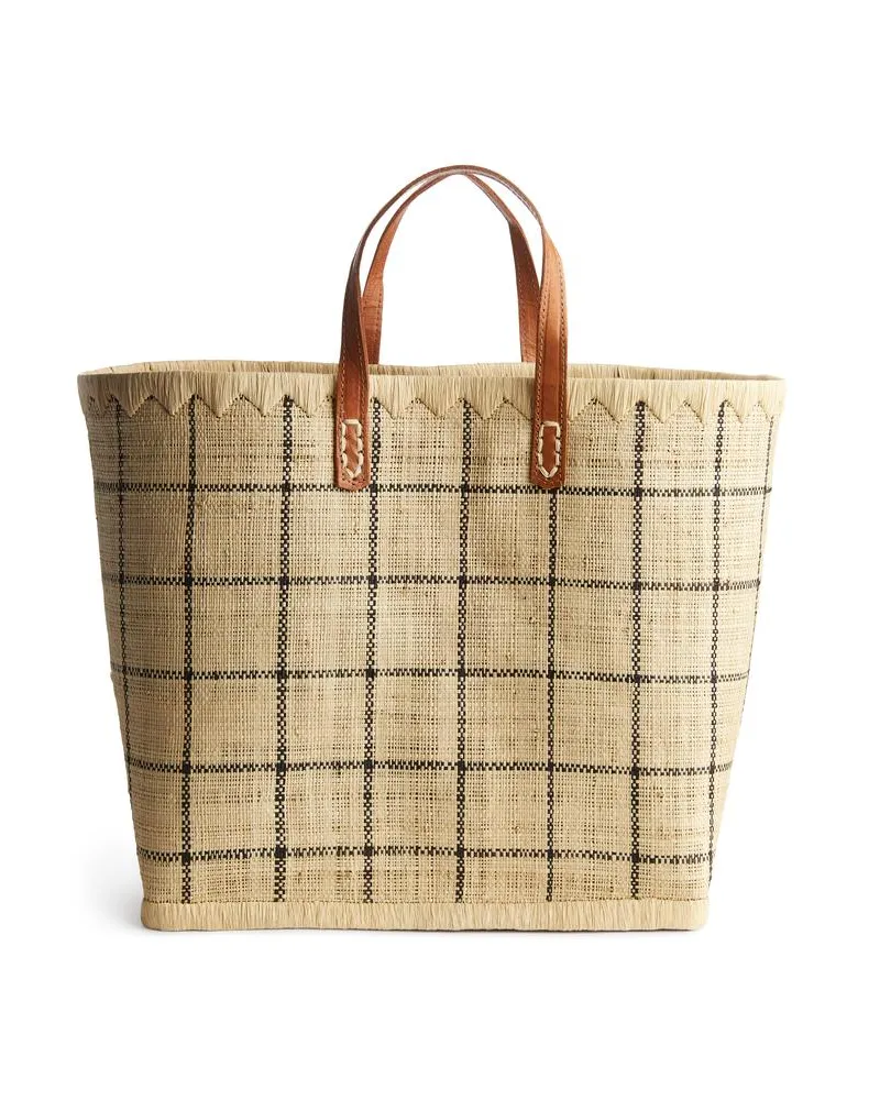 Arket Kleine Raffiabasttasche Von A World Of Craft - Beige|Schwarz|Mehrfarbig Beige