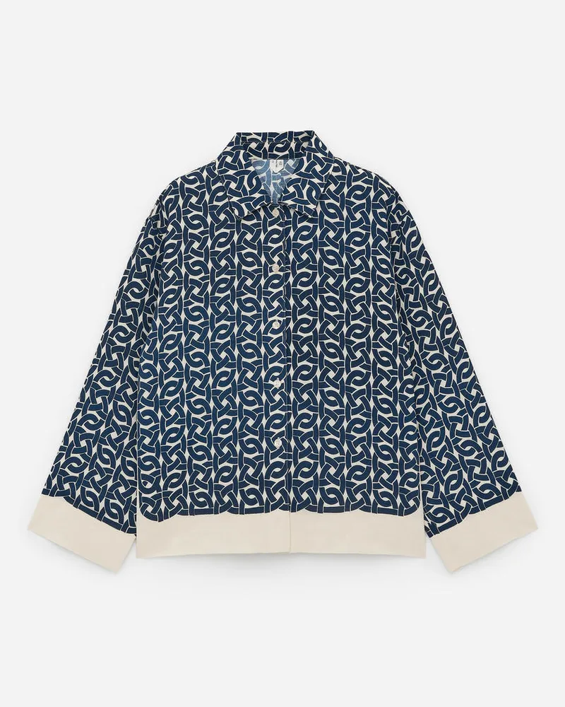 Arket Bluse Mit Print -Blau Blau