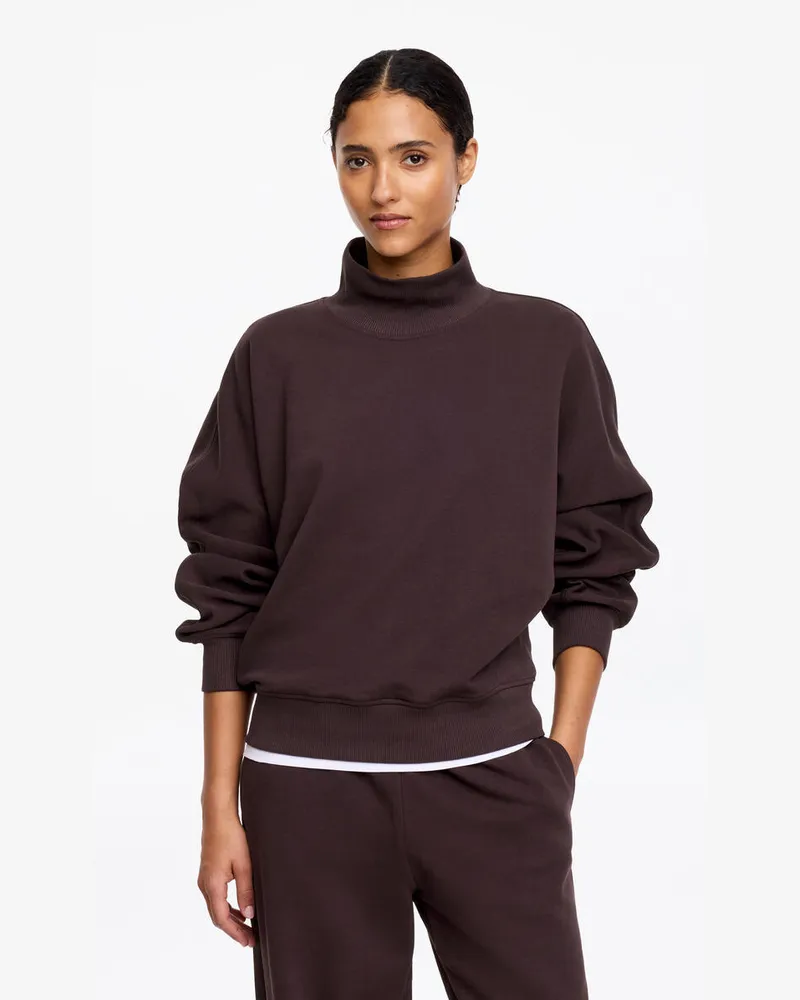 Arket French-Terry-Sweatshirt Mit Stehkragen -Braun Braun