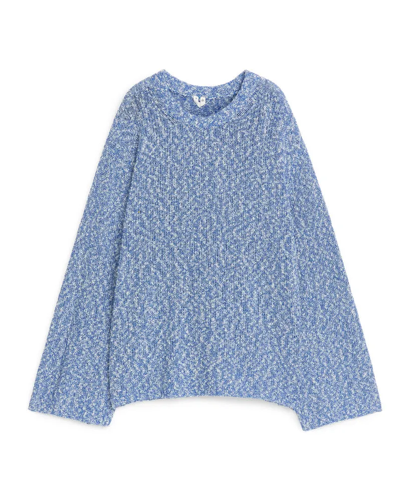 Arket Strickpullover Mit Lochmuster - Blau|Mehrfarbig|Weiß Blau