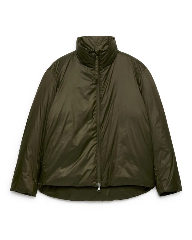 Arket Innenjacke Mit Daunenfüllung - Grün Khaki