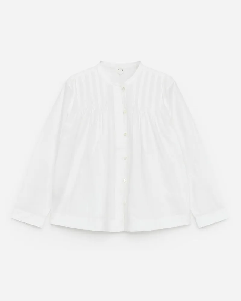 Arket Bluse Mit Biesen - Weiß Weiß