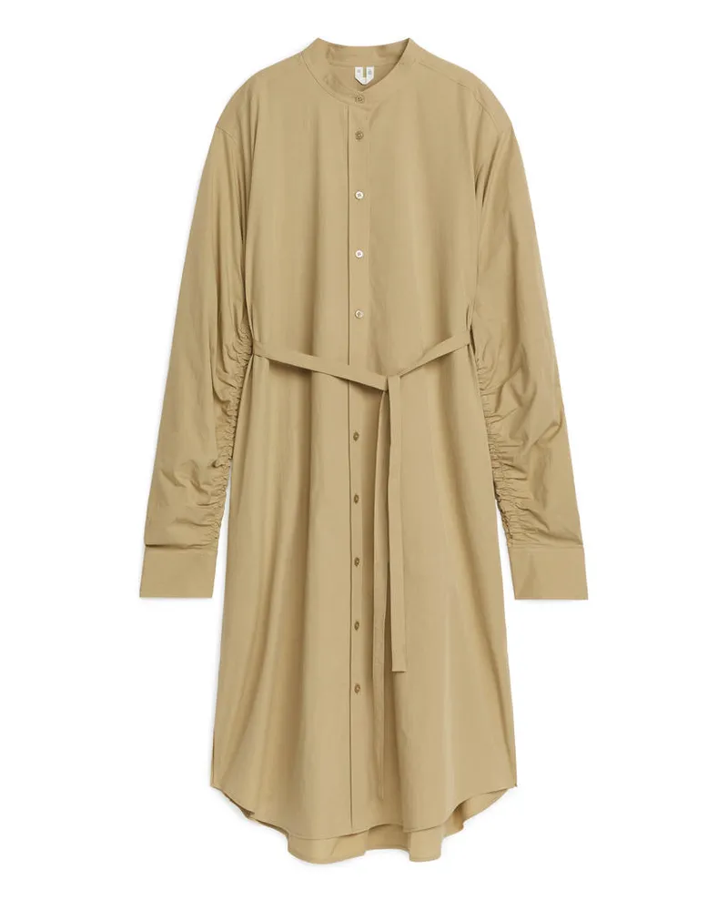 Arket Midikleid Mit Puffärmeln - Beige Beige