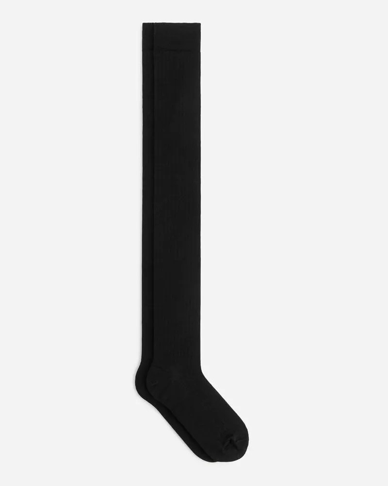 Arket Overknee-Wollsocken - Schwarz Schwarz