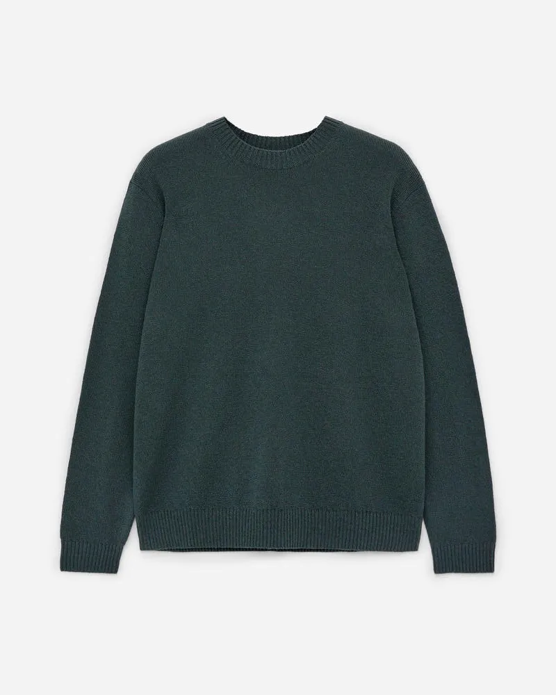 Arket Pullover Aus Wolle Und Baumwolle - Blau Dunkelgrün