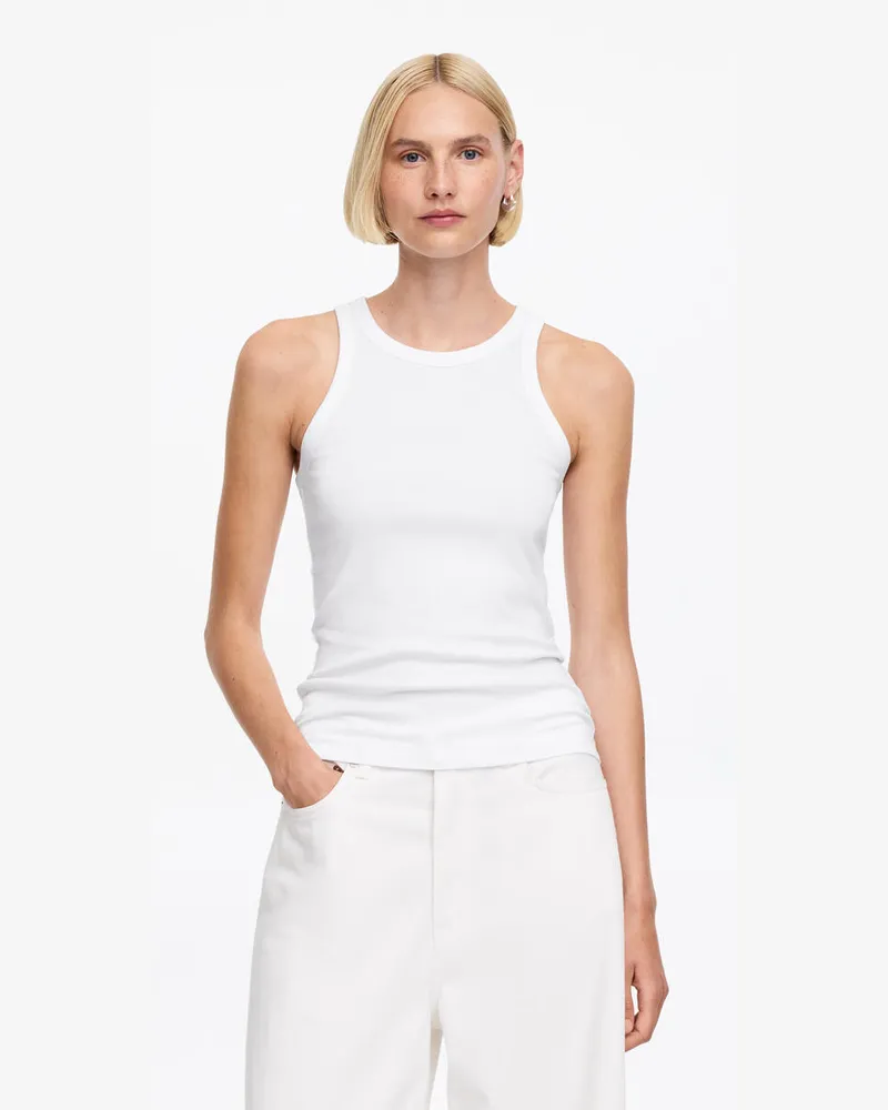 Arket Rippenträgerhemd Mit Racerback -Weiß Weiß