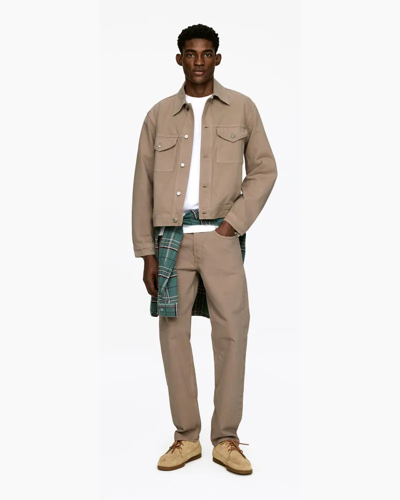 Arket Stückgefärbte Denimjacke -Beige Beige