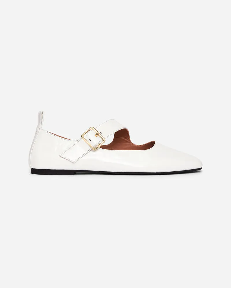 Arket Mary-Jane-Ballerina Aus Leder - Weiß Weiß