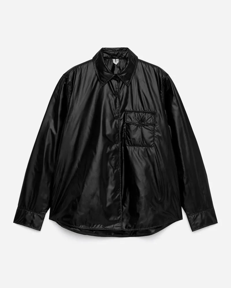 Arket Overshirt Aus Nylon -Schwarz Schwarz