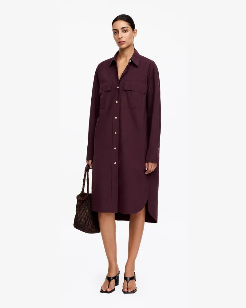 Arket Hemdkleid Aus Baumwolle -Lila Lila