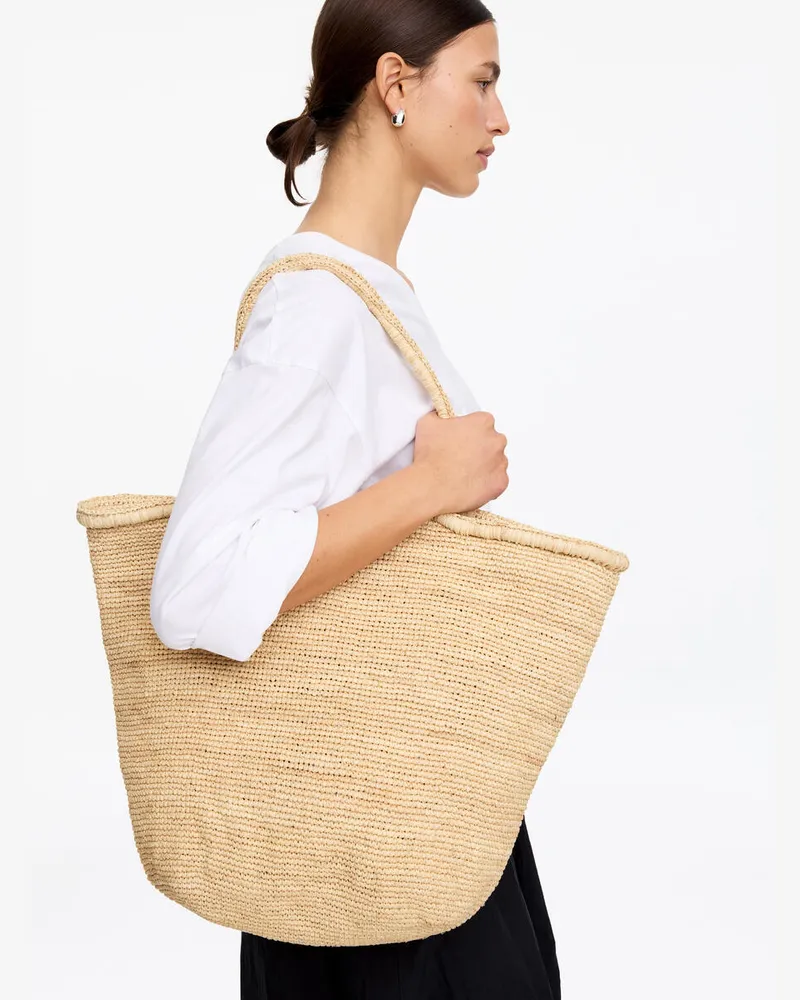 Arket Tragetasche Aus Raffiabast -Beige Beige