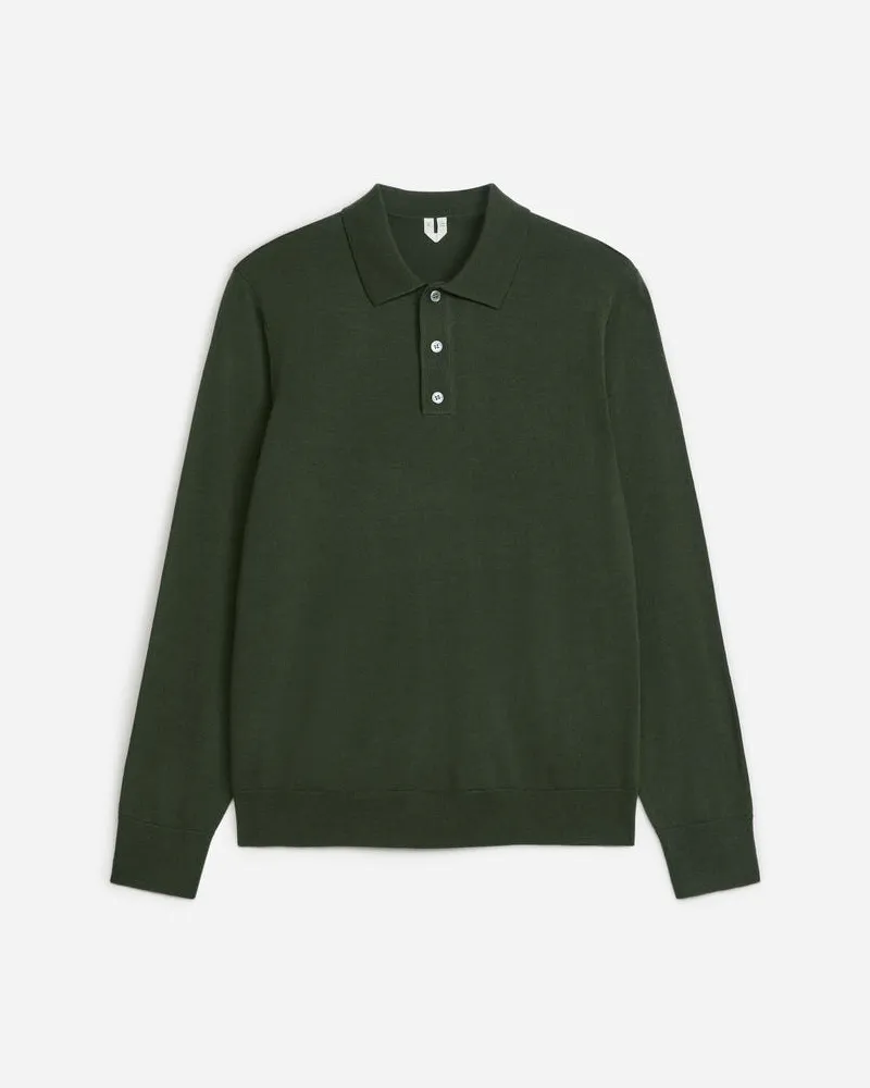 Arket Polopullover Aus Merinowolle -Grün Grün