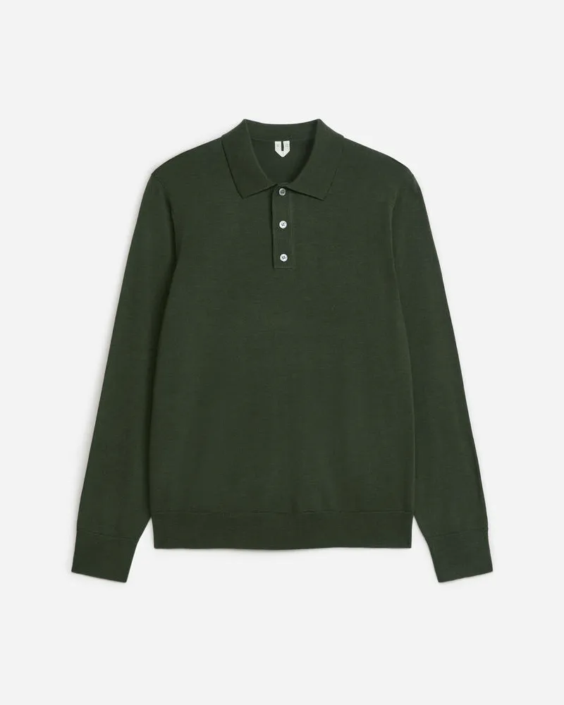 Arket Polopullover Aus Merinowolle -Grün Grün