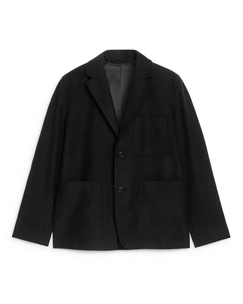Arket Moleskin-Blazer -Schwarz Schwarz