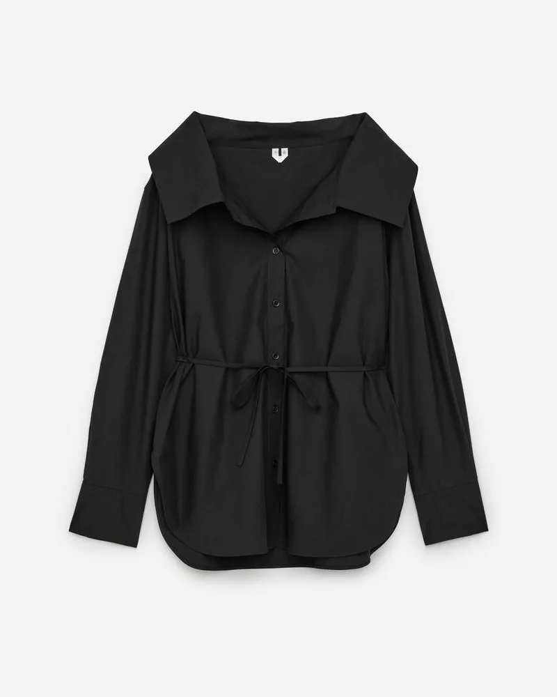 Arket Bluse Mit Weitem Kragen -Schwarz Schwarz