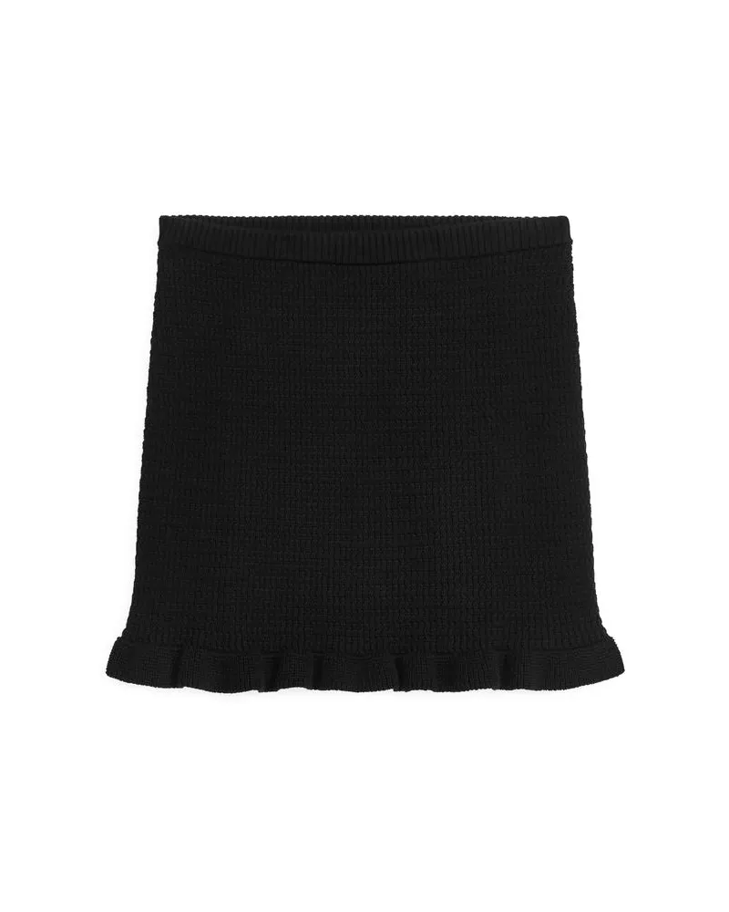 Arket Gerüschter Strickrock - Schwarz Schwarz