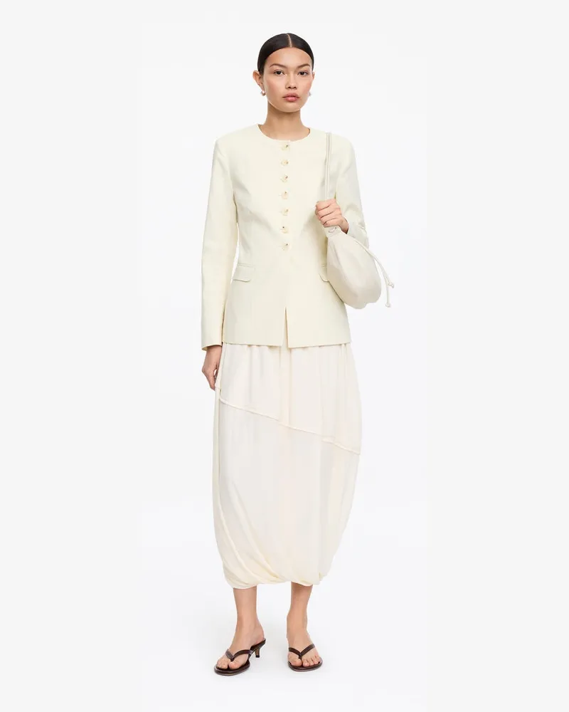 Arket Blazer Aus Leinenmischung -Weiß Weiß