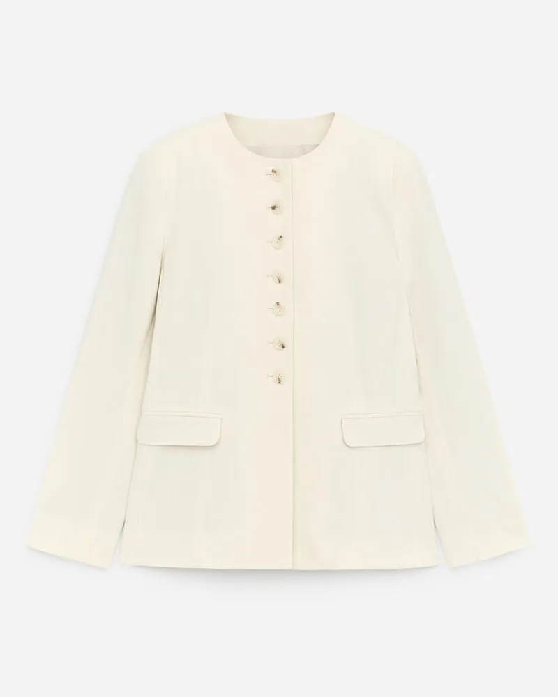 Arket Blazer Aus Leinenmischung -Weiß Weiß